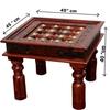 Solid Wood Antique Design Coffee Table Glass Not Include