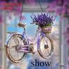 Acrylic 2D Flat Lavender Bike Decorative Pendant Catcher - 20cm X 20cm Vintage, Perfect for Home & Garden Decorations, Cafe