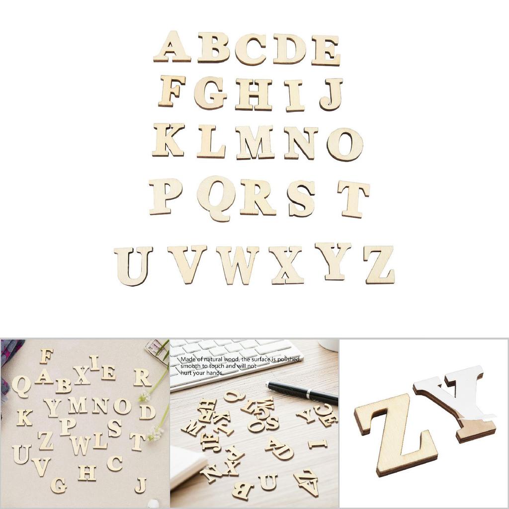 Деревянные самоклеящиеся цифры буквы для DIY художественные поделки декор детский подарок (Буквы AZ)