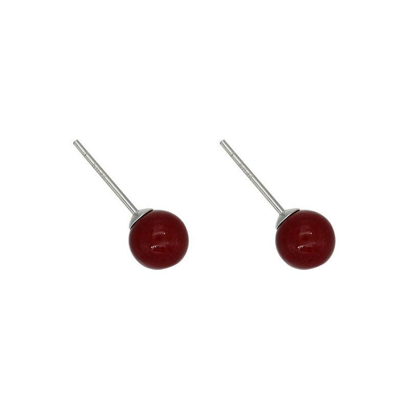 Серьги-кроты Cinnabar для женщин, маленькие серьги с красными бобами, новые серьги Niche Design