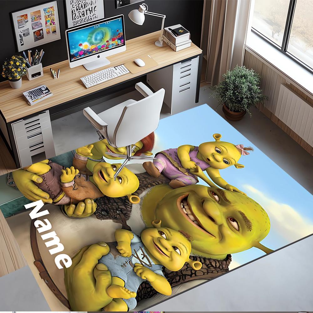 Custom Name Shrek Printed Carpet,Rug for Office Chair Living Room Bedroom Kitchen Room Decor Gifts.