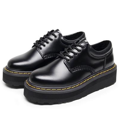 Легкие туфли-оксфорды на толстой подошве в стиле панк с дырками, женские низкие, из натуральной кожи, ботинки Мартин на платформе, студенческие, короткие ботинки