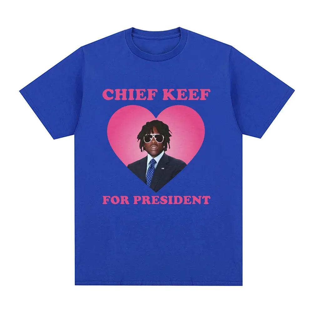 Rapper Chief Keef for President T Shirt Unisex Fashion Casual Short Sleeve Tshirt Aesthetic Classic Oversized Tshirts Streetwear