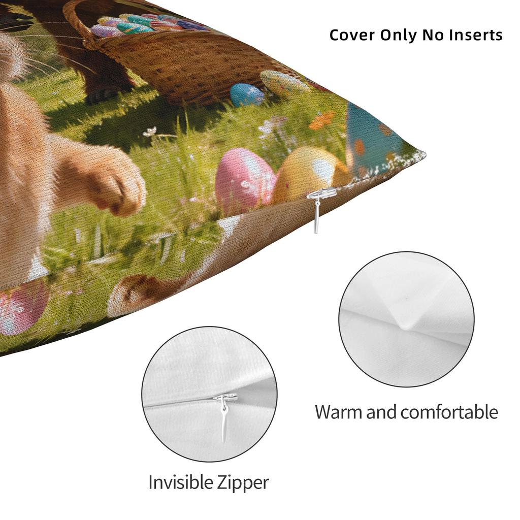 Easter Bunny Bigfoot Ufo Funny Selfie Pillow Cover Funny Pillow Case For Sofa Bedroom Home Decor Graphic Pillowcases Present