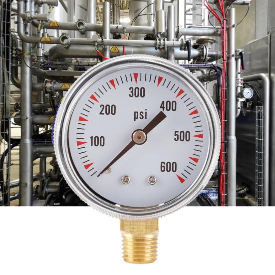 Y50 Гидравлический манометр Многоцелевой Точный 1/4NPT 600PSI Нижнее подключение Жесткое Манометр давления масла, воздуха, воды для воздушного компрессора
