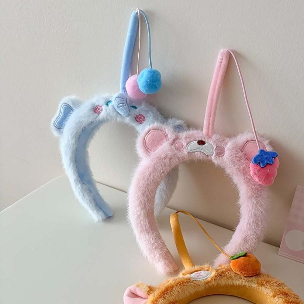 Panda Cat Fishing Plush Headband Hair Accessories Girls Cartoon Hairband for Gift
