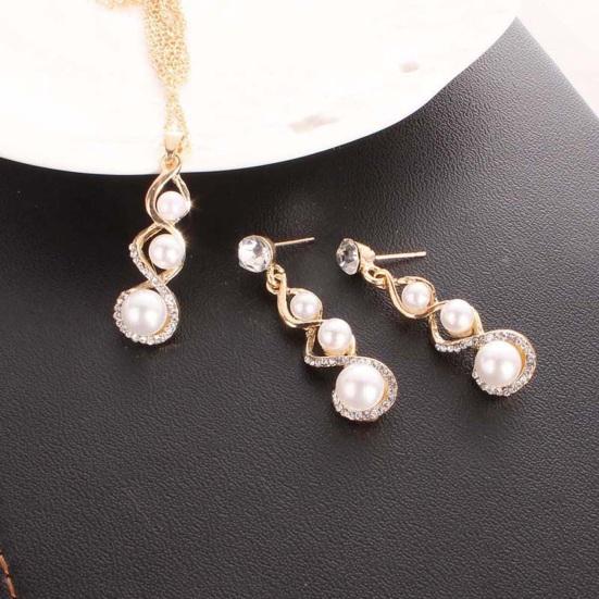 Роскошный комплект ювелирных изделий, романтические висячие серьги, ожерелье с искусственным жемчугом, модное очарование, свадебное украшение со стразами и подвеской для невесты