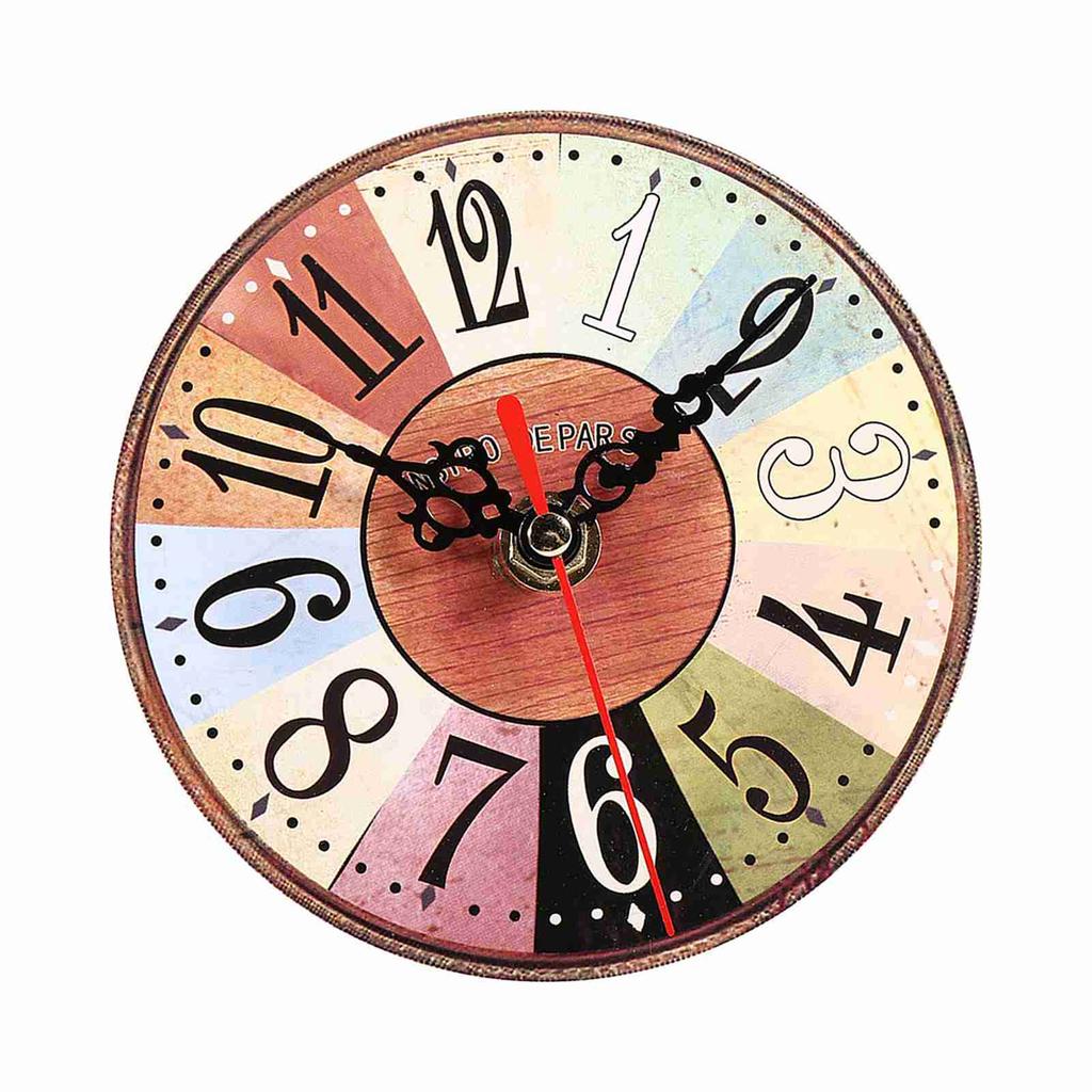 1Pc Artistic Creative European Style Round Antique MDF Home Office Wall Clock Decoration New