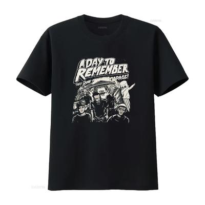 Футболка группы A Day To Remember Дизайн They Came From The Garage Мужская Средний размер винтажная Стирка под старину Дышащая Удобная с принтом