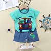 2023 Summer Cotton Children's Short Sleeve T-shirt Set Baby Short Sleeve Shorts Two-piece Set