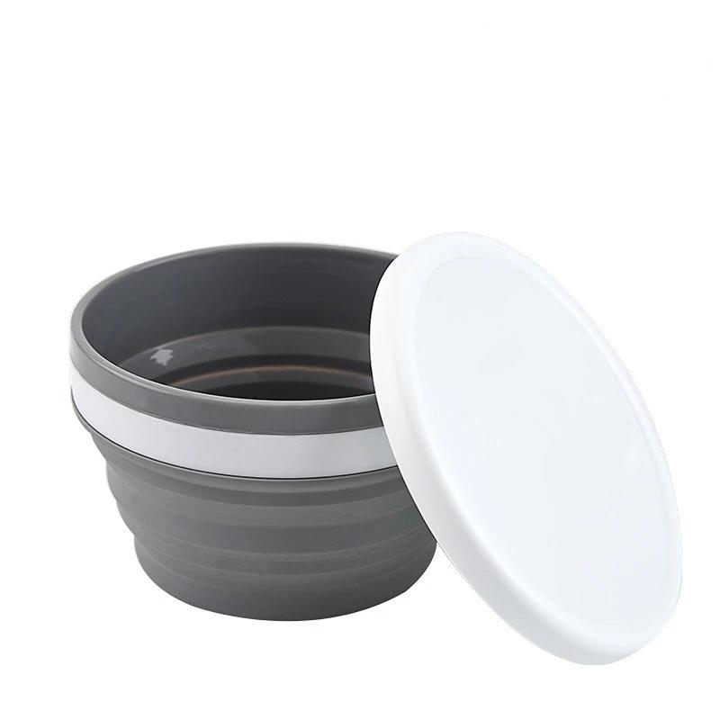 Многофункциональная силиконовая складная миска для лапши быстрого приготовления, коробка для путешествий на открытом воздухе, деформируемая коробка для бытовых кухонных принадлежностей с крышкой