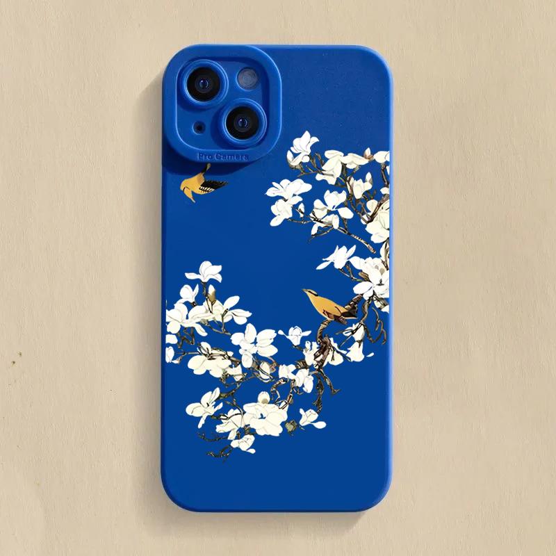 Flower And Bird Chinese Style Case For Mi 15 14T 13T 12T Pro 14 13 12 11 Lite 5G NE Poco F6 F5 X5 M6 X7 Pro 4G Soft Cover