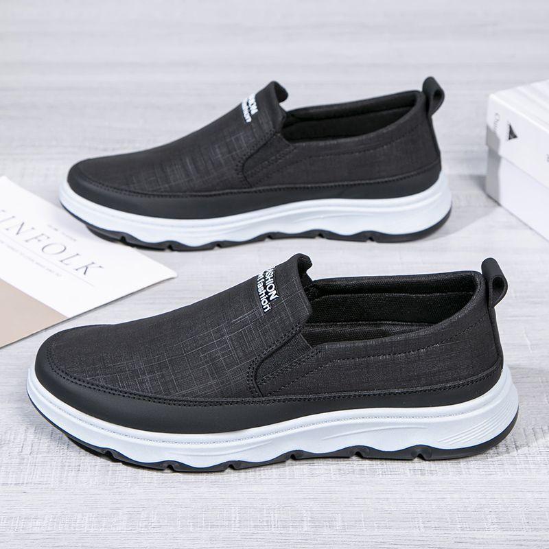Cloth Shoes Men's Soft-soled Non-slip Canvas Shoes Slip-on Casual Shoes Lightweight Breathable Shoes