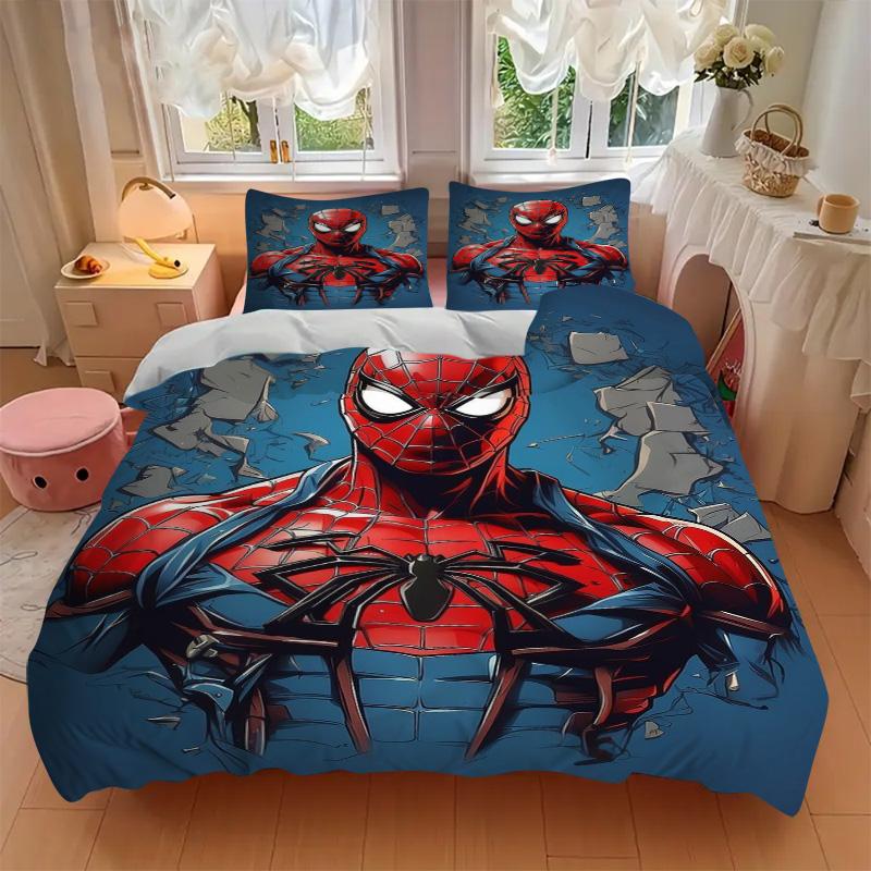 Spiderman Web Shadows Print 3Pcs Bedding Setduvet Cover With 2 Bedropillowcase Home Birthday Gift