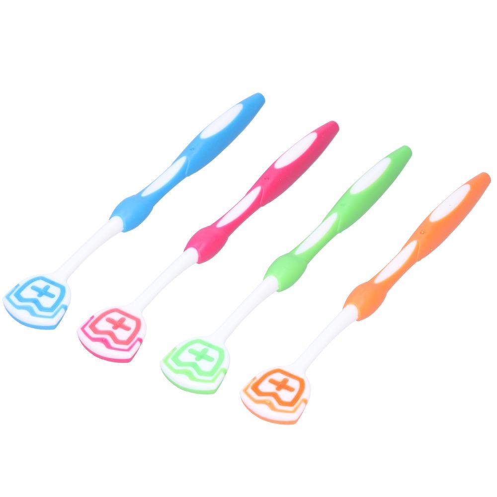 Travel Tongue Scraper Plastic Oral Care Tool Easy Tongue Brush Cleaner Daily Hygiene