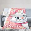 Marie Cat Aristocats Blanket Fleece Summer Air Conditioning  Portable Lightweight Throw Blanket for Bed Travel Bedspread