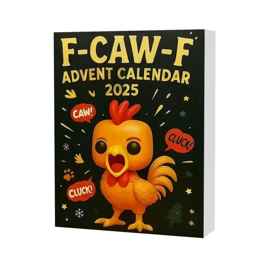 Рождественский адвент-календарь 2025 года с мини-куриными украшениями, коробка для отсчета 24 дней для семейного веселья и праздничной атмосферы
