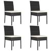 VidaXL Garden Dining Chairs 4 Pcs Woven Resin Black