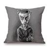 Lovely Cute Celebrity Sketch Art Classic Movie Scenic Poster Art Cotton Linen Sofa Decoration Throw Pillow Case Cushion Cover