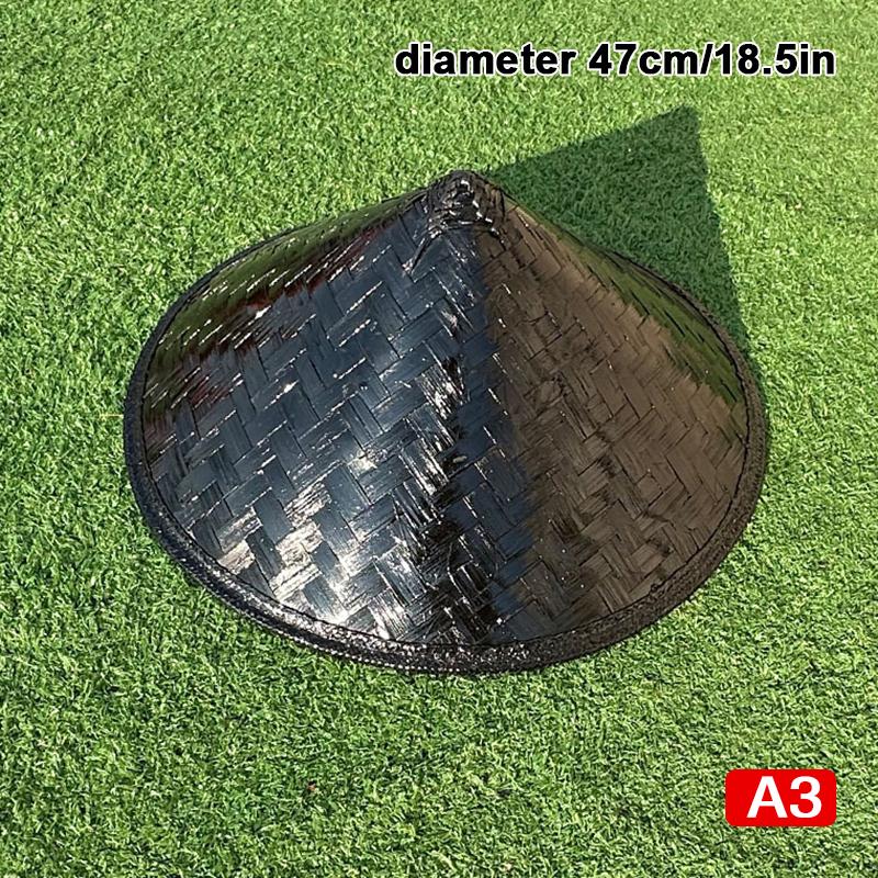 Cone Hat Retro Bamboo Rattan Fisherman Hat Handmade Weave Straw Bucket Hat Rain Dance Props Cone Sunshade Hat Plastic Bamboo Hat