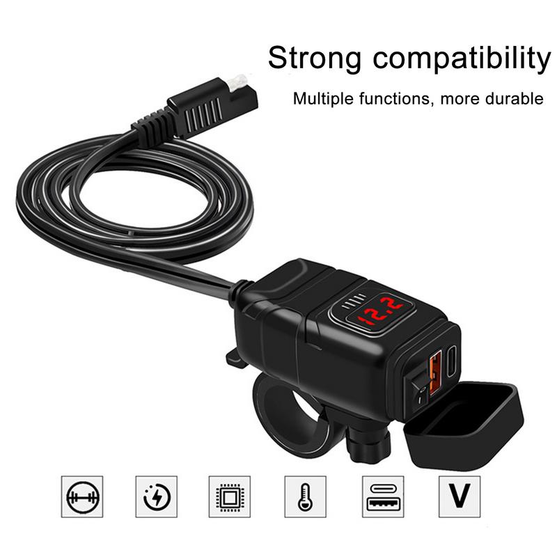 Мотоциклетное зарядное устройство для телефона USB C Motor USB быстрое зарядное устройство для мотоцикла USB зарядное устройство с USB Type C для телефона планшета GPS лодки