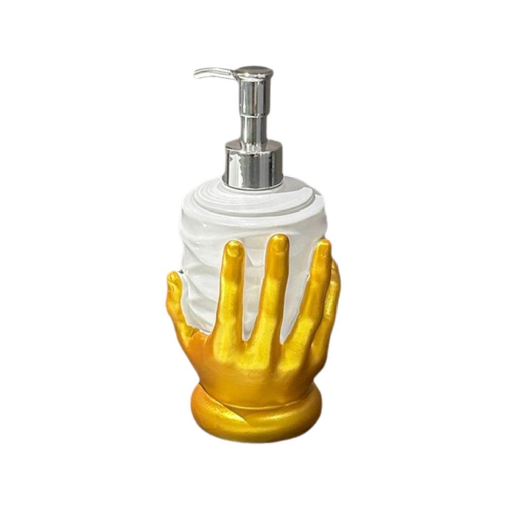Resin Hand Held Heart Soap Bottle Refillable Empty Shower Gel Press Bottle with Pump Decorative Heart Shaped Soap Dispenser