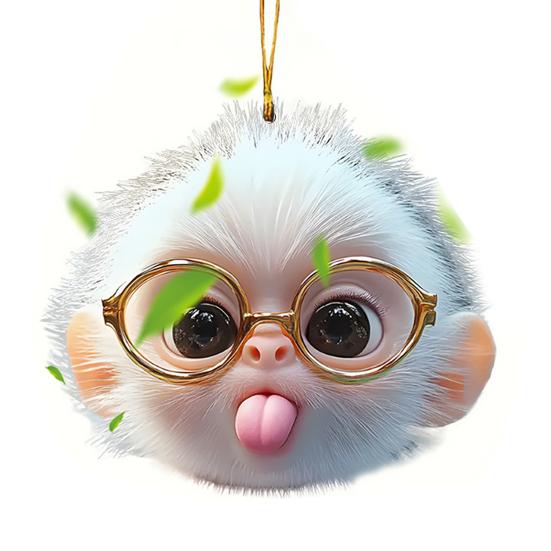 Monkey Car Hanging Pendants Acrylic 2D Car Charms for Backpack Keychain Cute Rearview Mirror Decoration Christmas Gift for Friends