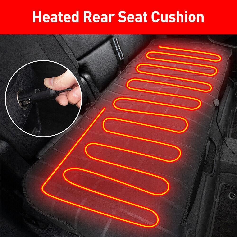Автомобильный чехол для заднего сиденья с подогревом для 2-го ряда, подушка, подогрев, накладка 12 В, 24 В, универсальный зимний обогреватель, протектор, аксессуары