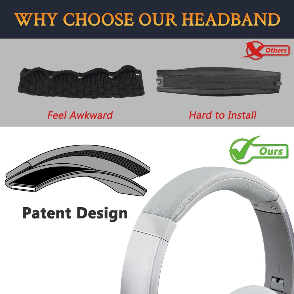 SOULWIT Headband Replacement Pad Kit for Anker Soundcore Life Compatible with Life 2 Headset Top Cushion Cover Compatible Headstrap Repair Easy DIY