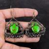 Медно-зеленые бирюзовые серьги, медная проволока, обернутые серьги, драгоценные камни, ювелирные изделия ручной работы, новейший дизайн, серьги, подарок для нее, ювелирные изделия из медной проволоки