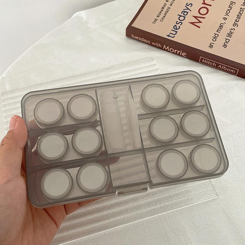 6 пар больших контактных линз, коробка для хранения, портативный дорожный пластиковый футляр для контактных линз