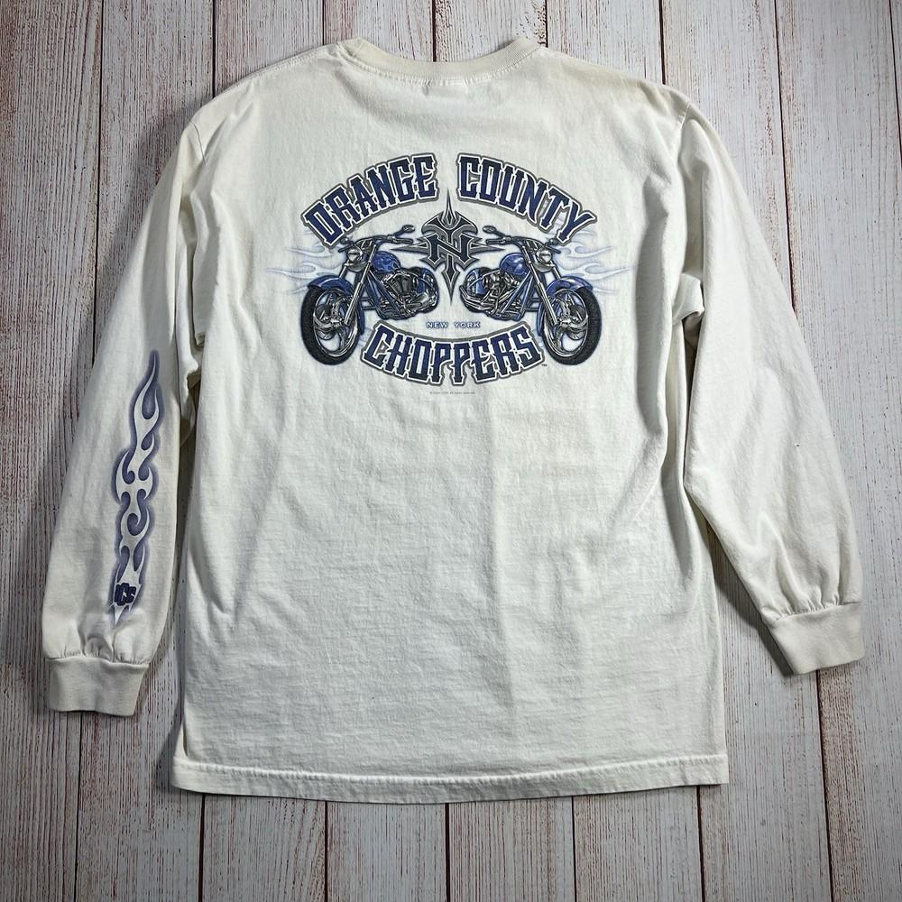 Винтажная мужская футболка Orange County Choppers New York 2003 года, размер L, белые пятна, унисекс