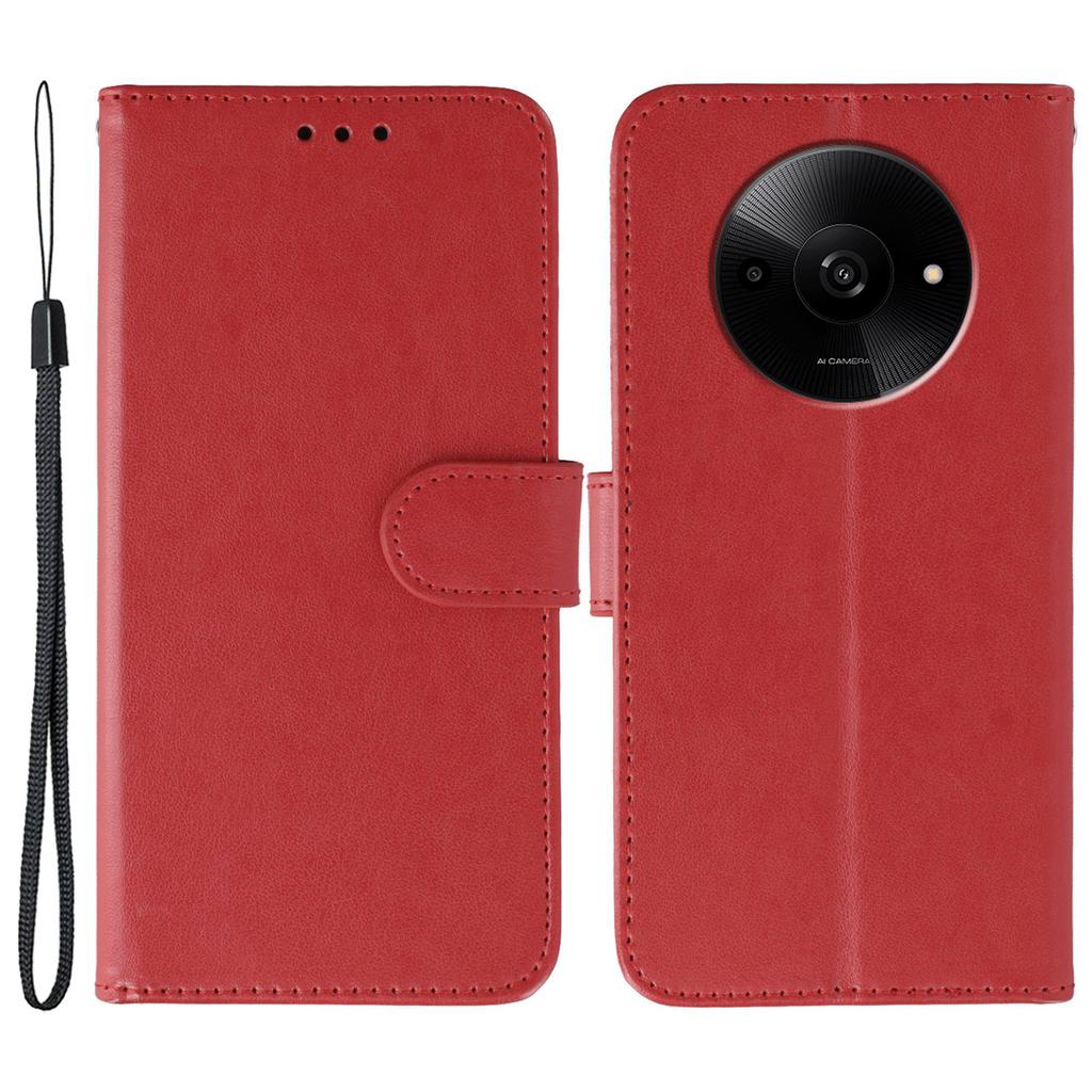 Чехлы для Xiaomi Poco C61 4G/Redmi A3 4G/A3x 4G PU кожаный откидной кошелек чехол для телефона со шнурком
