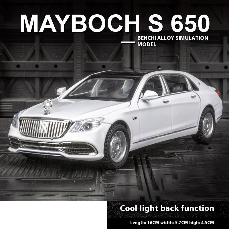 1/32 Mercedes Benz Maybach S650 Роскошный автомобиль Металлическая литая модель автомобиля украшения центральной консоли автомобиля Коллекционируйте модели автомобилей подарки