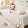Universal Cream Sofa Cover Full Coverage Stretchable Slipcovers Cotton Gauze Couch Blanket for All Season Home Decor