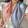 Magnetic Buckle Scarf for Women's Spring and Autumn Versatile Chiffon Color Blocked Silk Scarf Small Scarf