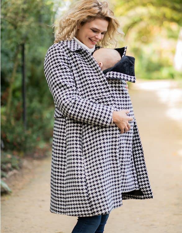 Maternity Baby String Compatible Maternity LARSON Houndstooth [Seraphin] Coat, Coat, Women's