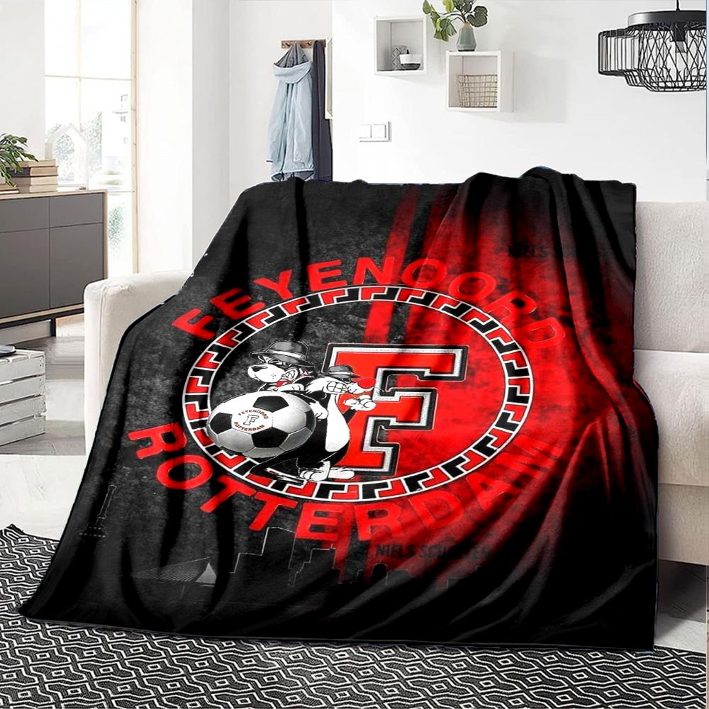 Feyenoord Print Flannel Blanket High Quality Warm Comfortable Cover for All Seasons Perfect for Gifts Home Decor