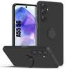 Protective Case - Booling - for Samsung Galaxy A55 5G - Silicone with Ring - Shockproof - Matte Black