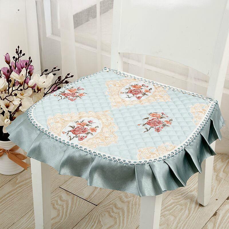 Подушка для обеденного стула, европейские подушки для сидений с принтом и кружевом, качественный коврик для стула Four Seasons, нескользящая подушка для ягодиц