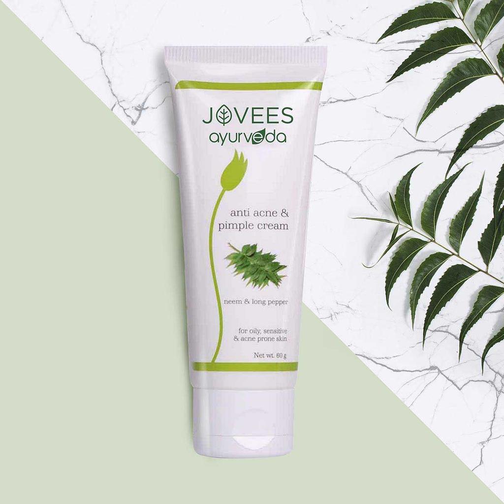 Acne Cream with Neem and Pepper (60 G), Anti Acne & Pimple Cream Neem & Long Pepper Jovees Ayurveda