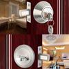 Door Knob with Lock Stainless Steel Front Door Lock Set Single Head Copper Lock Core 3-bar Locking