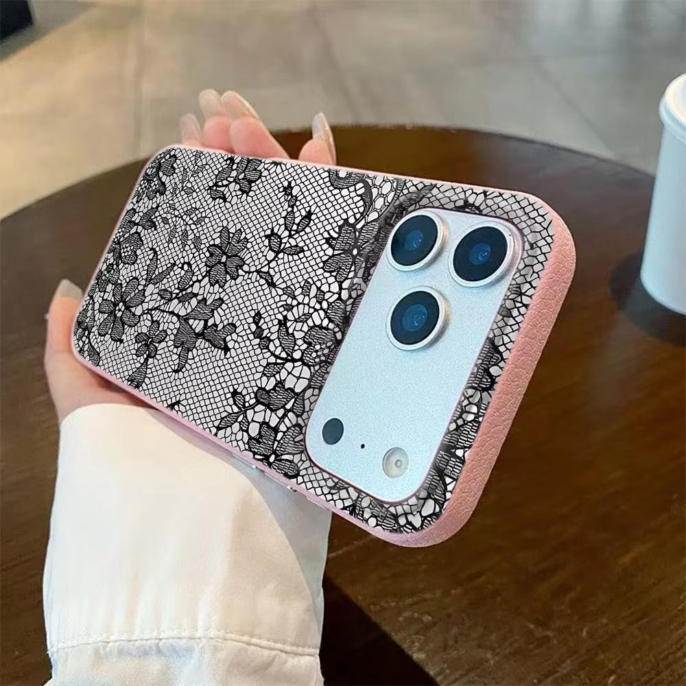 Чехол в кружевном стиле для iPhone 17 Pro Max 16 Pro 15 14 11 13 12 11 16E 17Air XR XS, текстура личи, мягкая крышка