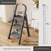 Multi-Functional Folding Indoor A-Frame Step Ladder with Handrail, Thickened Step Stool, Telescopic Design