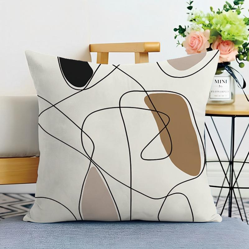 Легкая Роскошная Простая Печатная Декоративная Наволочка Спальня Гостиная Квадратная Подушка Наволочка