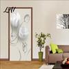 Home Decor Door Wrap 3D Sticker Self-adhesive Modern Retro Cover Waterproof PVC Sticker Decal for Bedroom Decor 30 x 79 Inches