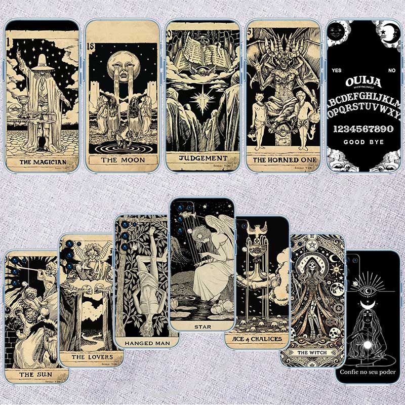 NH48 Witch Divination Tarot Moon Case for Motorola G10 G20 G30 G31 G32 G34 G35 G41 G42 G50 G51 G52 G55 G60 G60S G62 G71 G72 G75