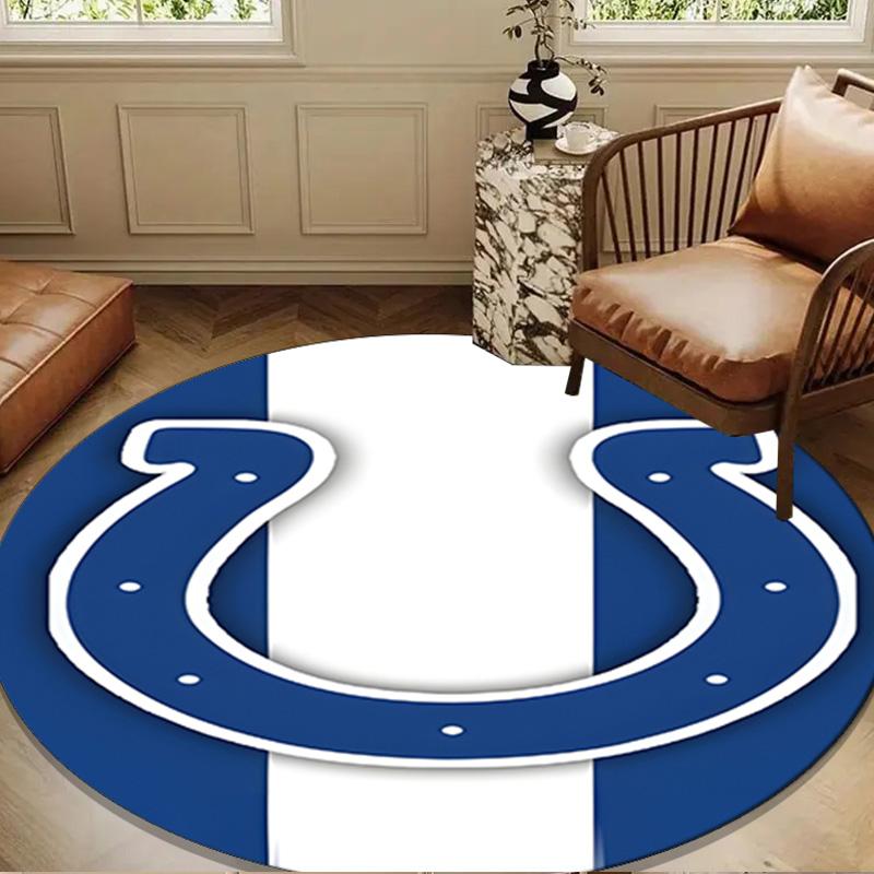 Indianapolis Colts Logo Round mat, Anti-slip Circle Carpet Chair rug For livingroom,Bedroom, doormat home decor Gift Christmas Gifts