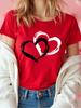Fashion Love Heart Printed Summer Women T Shirt Casual Graphic Clothes Female Shirt Short Sleeve Lady Streetwear Tee