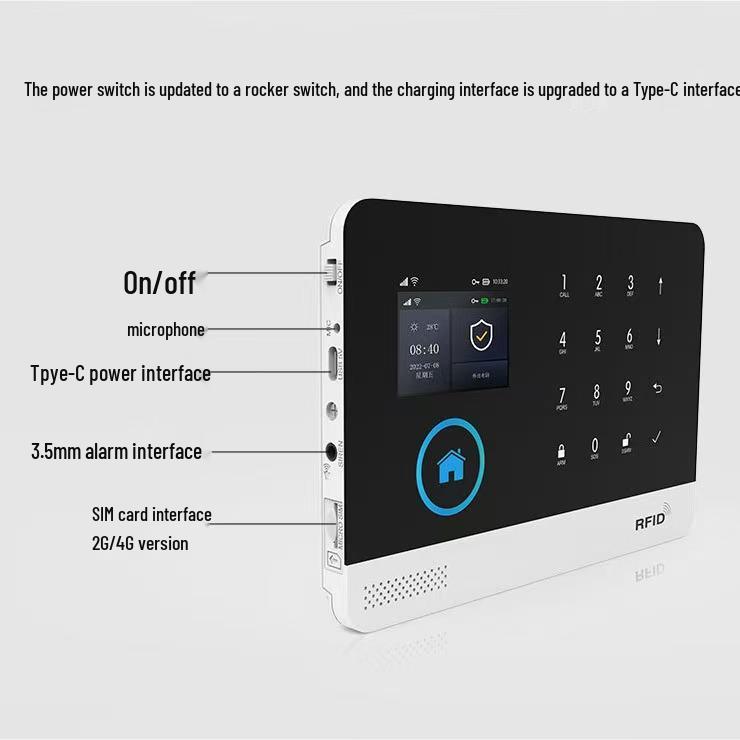 Умная сигнализация Tuya WiFi+GSM с поддержкой нескольких языков и защитой от кражи, с управлением через приложение